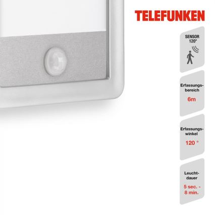 Telefunken 313904TF - LED Φωτιστικό τοίχου εξωτερικού χώρου με αισθητήρα LED/16W/230V IP44