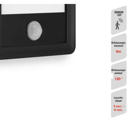 Telefunken 313905TF - Εξωτερικό επιτοίχιο φωτιστικό LED με αισθητήρα LED/16W/230V IP44