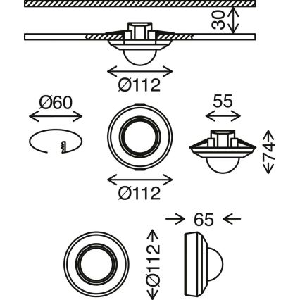 Telefunken 314706TF - Αισθητήρας κίνησης εξωτερικού χώρου 360° IP44 λευκό