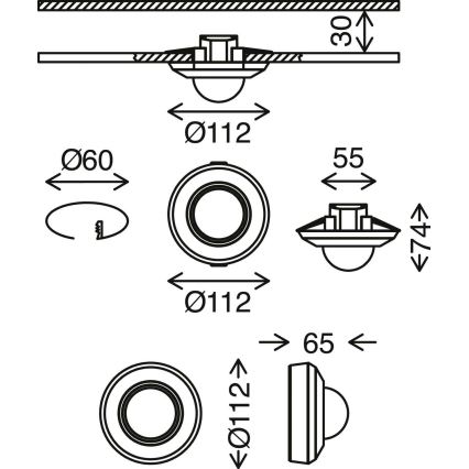 Telefunken 314706TF - Αισθητήρας κίνησης εξωτερικού χώρου 360° IP44 λευκό