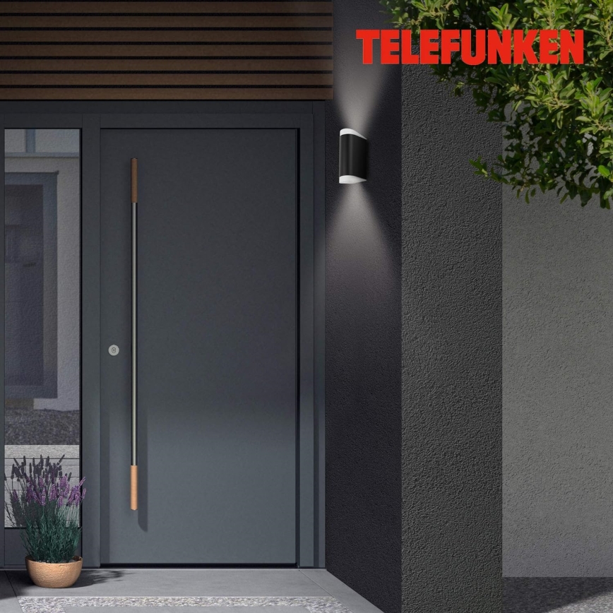 Telefunken 314905TF - Επιτοίχιο φωτιστικό εξωτερικού χώρου LED 2xGU10/5W/230V IP44 μαύρο