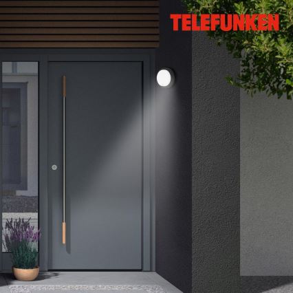 Telefunken 315305TF - LED Φωτιστικό τοίχου εξωτερικού χώρου με αισθητήρα LED/12W/230V IP44 μαύρο