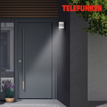 Telefunken 315505TF - LED Φωτιστικό τοίχου εξωτερικού χώρου με αισθητήρα LED/12W/230V IP44 μαύρο