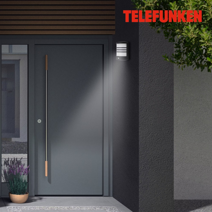 Telefunken 315505TF - LED Φωτιστικό τοίχου εξωτερικού χώρου με αισθητήρα LED/12W/230V IP44 μαύρο