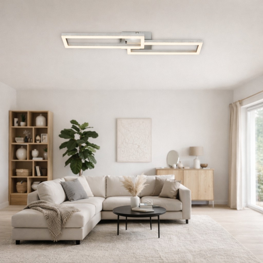 Telefunken 316108TF - LED RGBW Ρυθμιζόμενο φωτιστικό οροφής FRAME LED/40W/230V 3000-6500K Wi-Fi Tuya ματ χρώμιο