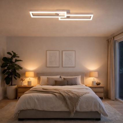 Telefunken 316108TF - LED RGBW Ρυθμιζόμενο φωτιστικό οροφής FRAME LED/40W/230V 3000-6500K Wi-Fi Tuya ματ χρώμιο