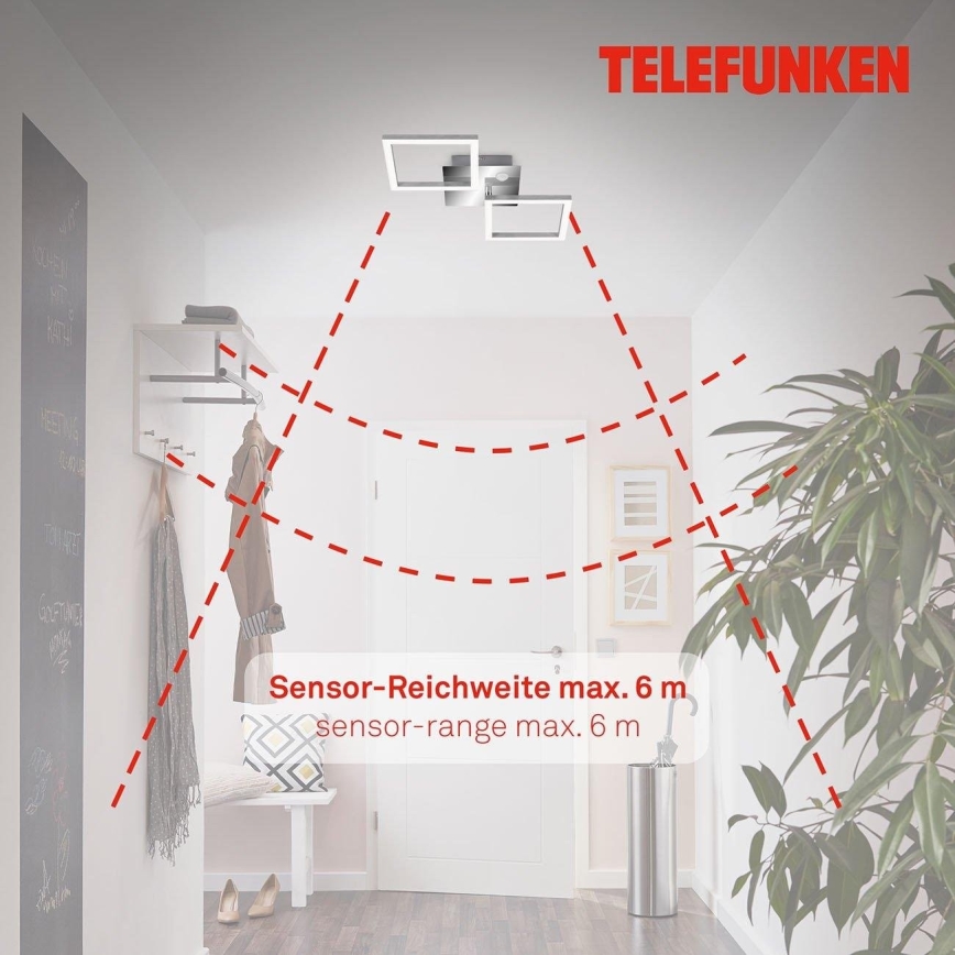 Telefunken 318508TF - Φωτιστικό οροφής LED με αισθητήρα FRAME LED/12W/230V 3000K ματ χρώμιο