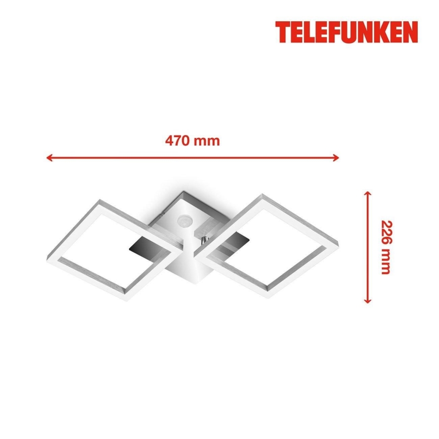 Telefunken 318508TF - Φωτιστικό οροφής LED με αισθητήρα FRAME LED/12W/230V 3000K ματ χρώμιο