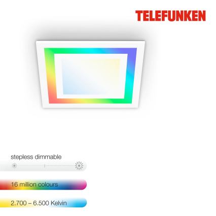 Telefunken 318706TF - Ρυθμιζόμενο πάνελ LED RGBW/18W/230V 3000-6500K + τηλεχειριστήριο