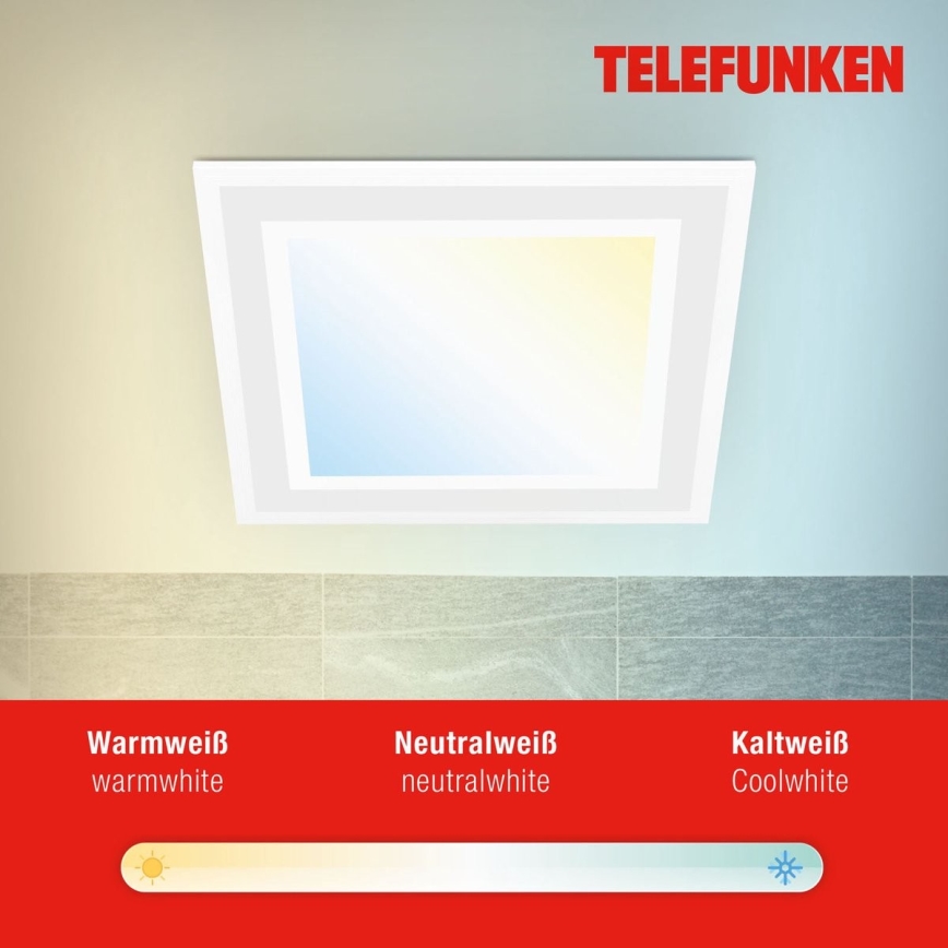 Telefunken 318806TF - LED RGBW Dimmable φωτιστικό οροφής LED/24W/230V 3000-6500K + τηλεχειριστήριο