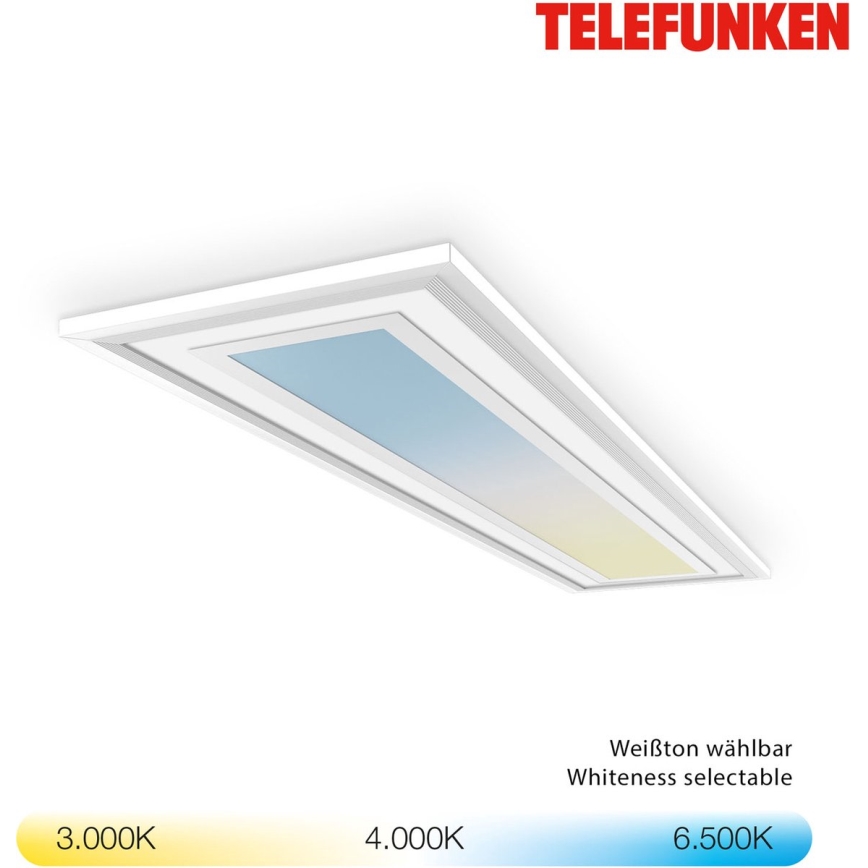 Telefunken 318906TF - LED RGBW Ρυθμιζόμενο φωτιστικό οροφής LED/24W/230V 3000-6500K 25x100 cm + τηλεχειριστήριο