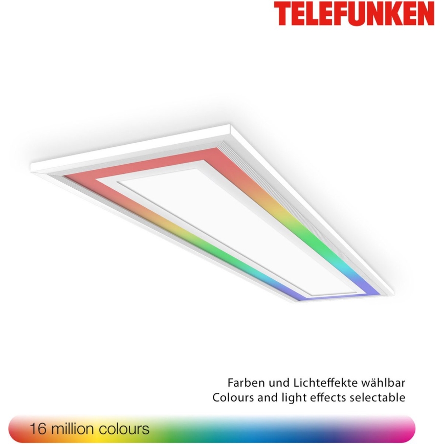 Telefunken 318906TF - LED RGBW Ρυθμιζόμενο φωτιστικό οροφής LED/24W/230V 3000-6500K 25x100 cm + τηλεχειριστήριο