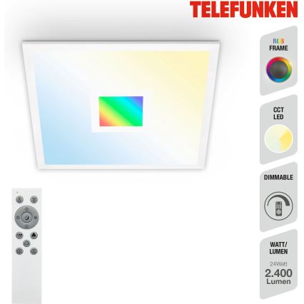 Telefunken 319106TF - RGBW Φωτιστικό οροφής ντιμαριζόμενο LED/24W/230V 2700-6500K λευκό + τηλεχειριστήριο