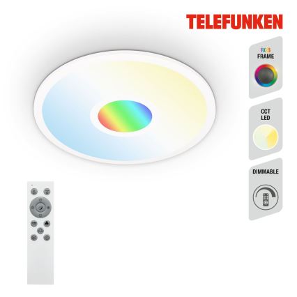 Telefunken 319306TF - LED RGBW Φωτιστικό dimming LED/22W/230V 2700-6500K + τηλεχειριστήριο