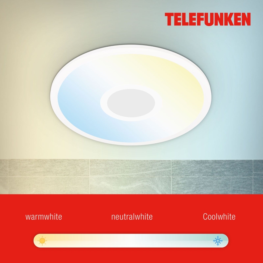 Telefunken 319306TF - LED RGBW Φωτιστικό dimming LED/22W/230V 2700-6500K + τηλεχειριστήριο