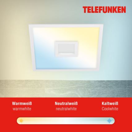 Telefunken 319406TF - RGBW Φωτιστικό οροφής dimming LED/24W/230V 2700-6500K λευκό + τηλεχειριστήριο