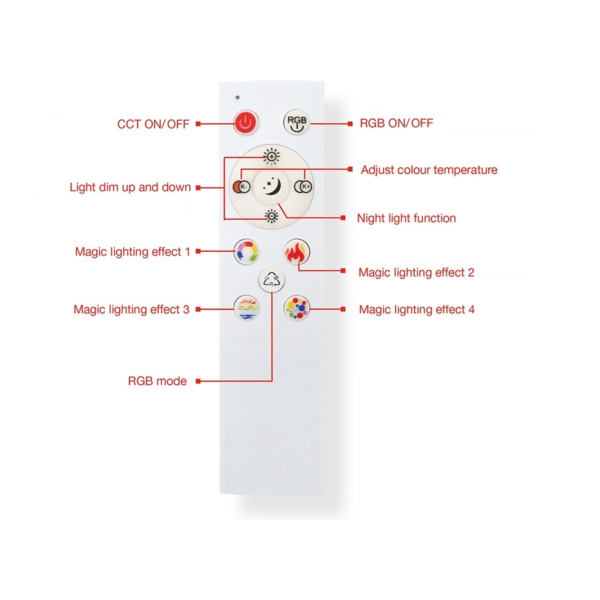Telefunken 319704TF - LED RGB dimmable φωτιστικό οροφής LED/24W/230V 3000-6500K + τηλεχειριστήριο