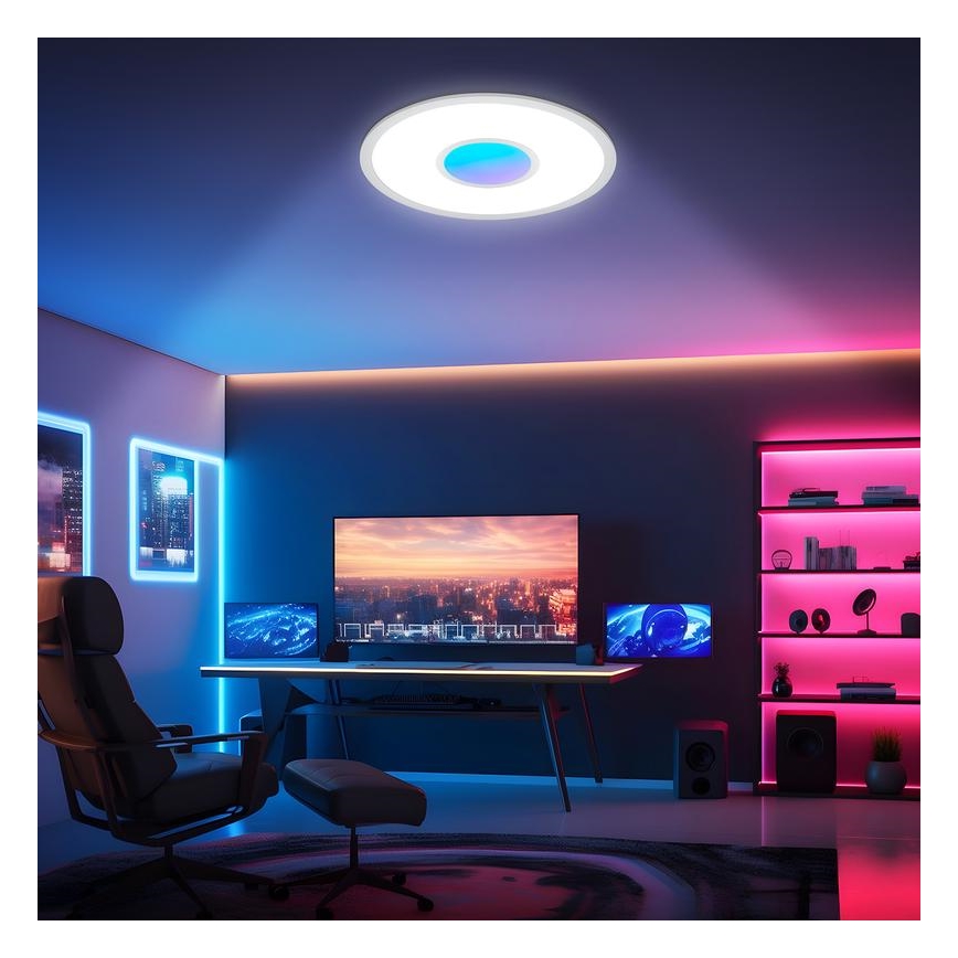 Telefunken 320104TF - LED RGBW ρυθμιζόμενο φωτιστικό οροφής LED/21W/230V 3000-6500K Ø 45 cm + τηλεχειριστήριο
