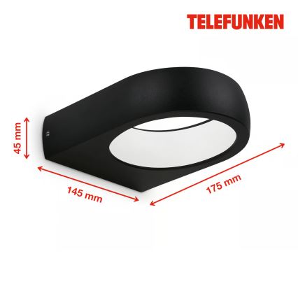 Telefunken 320205TF - LED Επιτοίχιο φωτιστικό εξωτερικού χώρου LED/7,5W/230V IP44 μαύρο
