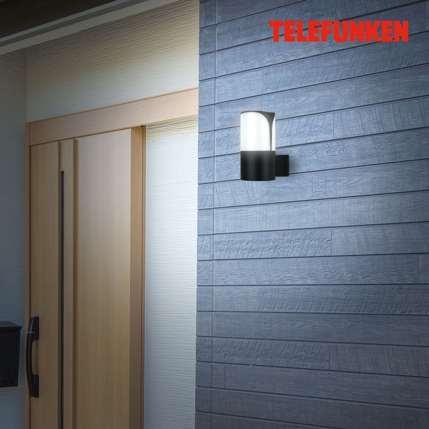Telefunken 320305TF - Επιτοίχιο φωτιστικό εξωτερικού χώρου 1xE27/12W/230V IP44 μαύρο