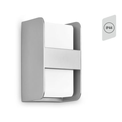 Telefunken 321004TF - Επιτοίχιο φωτιστικό εξωτερικού χώρου 1xE27/12W/230V IP44 ασημί