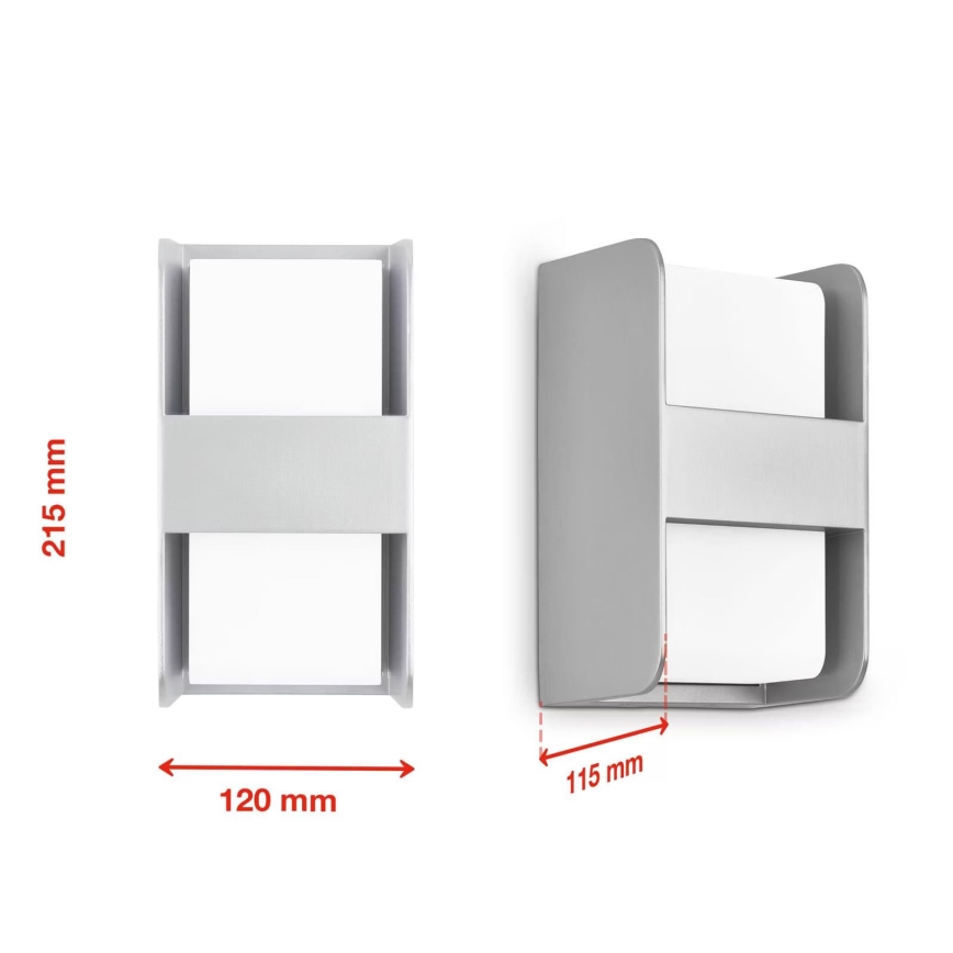 Telefunken 321004TF - Επιτοίχιο φωτιστικό εξωτερικού χώρου 1xE27/12W/230V IP44 ασημί