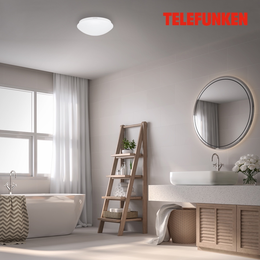 Telefunken 601206TF - Φωτιστικό οροφής μπάνιου LED με αισθητήρα LED/15W/230V IP44 διάμετρος 28 cm