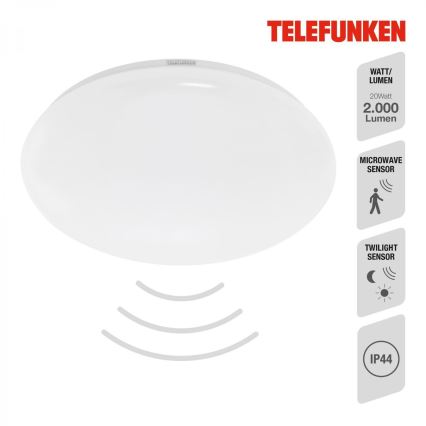 Telefunken 601306TF - Φωτιστικό οροφής μπάνιου LED με αισθητήρα LED/20W/230V IP44 διάμετρος 40 cm