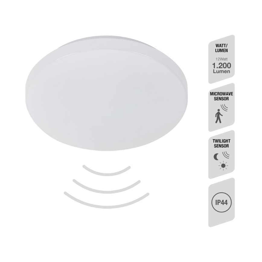 Telefunken 601506TF - Φωτιστικό οροφής μπάνιου LED με αισθητήρα LED/12W/230V IP44