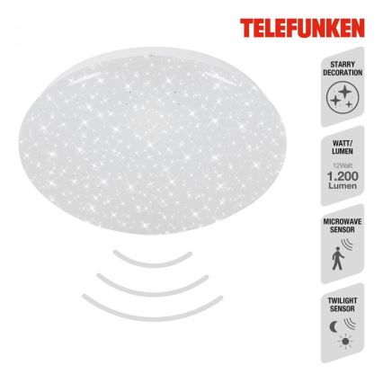 Telefunken 601706TF - Φωτιστικό οροφής LED με αισθητήρα LED/12W/230V διάμετρος 27 cm