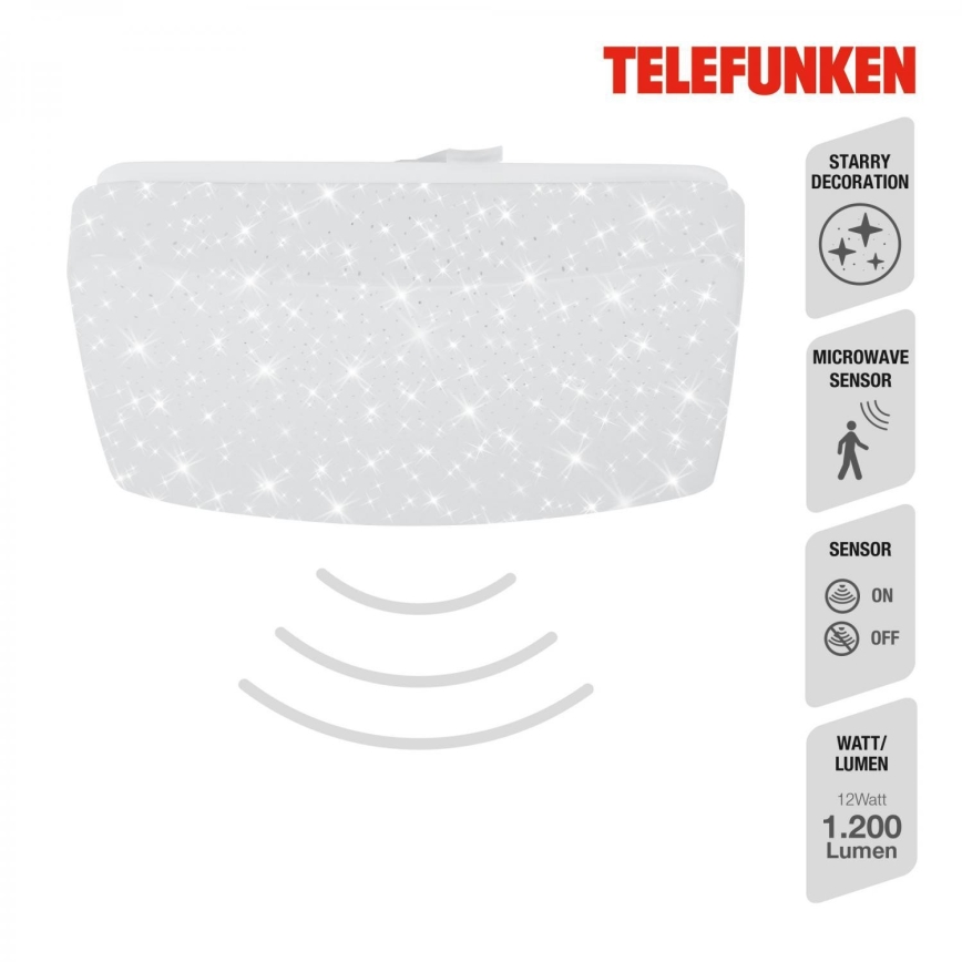 Telefunken 601906TF - LED οροφιαίο φωτιστικό με αισθητήρα LED/12W/230V 4000K