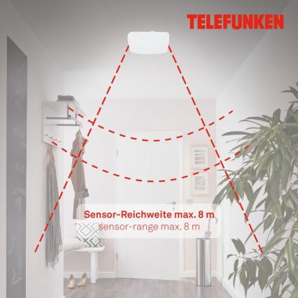 Telefunken 601906TF - Φωτιστικό οροφής LED με αισθητήρα LED/12W/230V 4000K