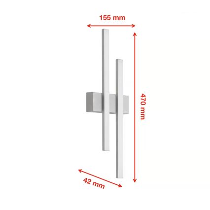 Telefunken - LED επιτοίχιο φωτιστικό εξωτερικού χώρου 2xLED/4W/230V IP44 ασημί