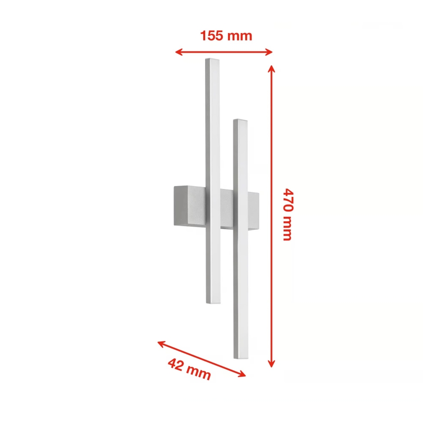 Telefunken - LED επιτοίχιο φωτιστικό εξωτερικού χώρου 2xLED/4W/230V IP44 ασημί