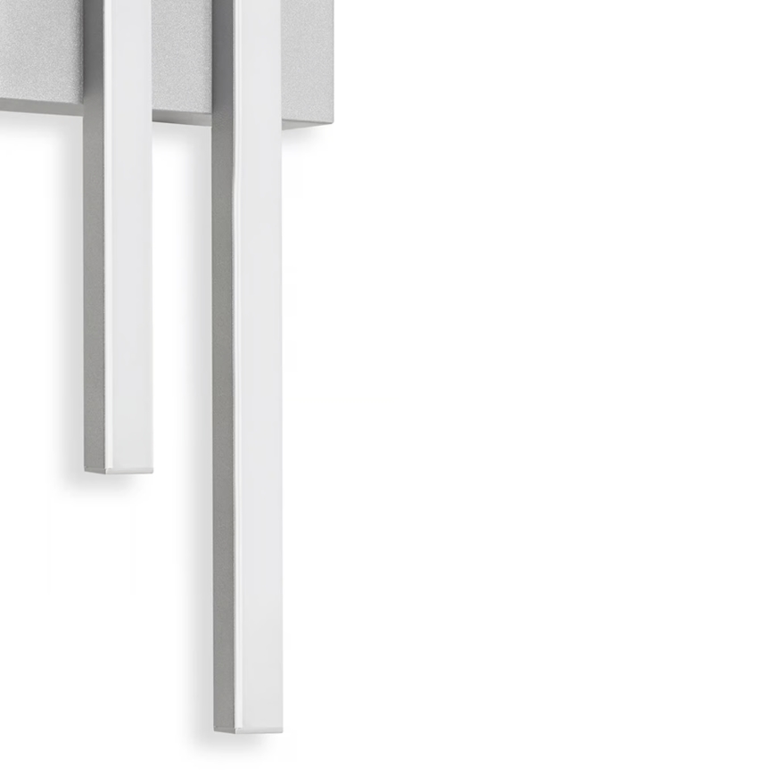 Telefunken - Επιτοίχιο φωτιστικό εξωτερικού χώρου LED 2xLED/4W/230V 4000K IP44 ασημί