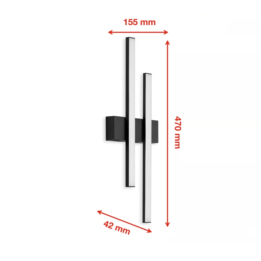 Telefunken - Επιτοίχιο φωτιστικό εξωτερικού χώρου LED 2xLED/4W/230V 4000K IP44 μαύρο