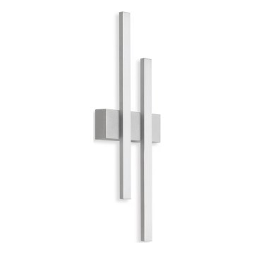 Telefunken - Επιτοίχιο φωτιστικό εξωτερικού χώρου LED 2xLED/4W/230V 4000K IP44 ασημί