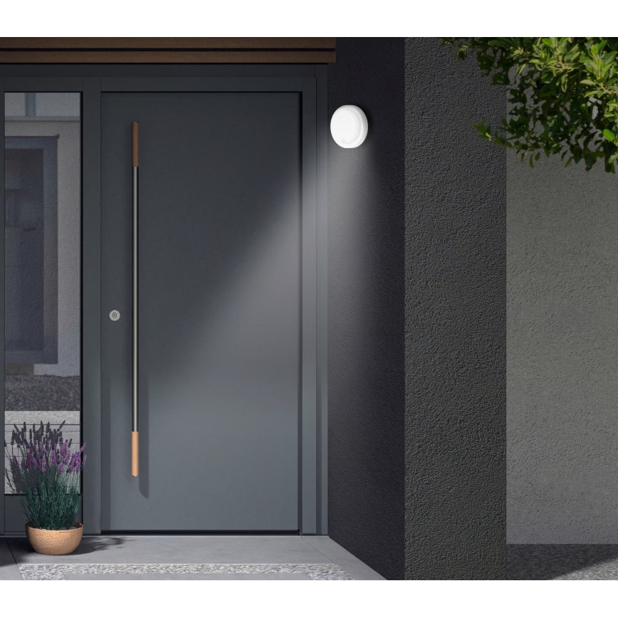 Telefunken - Εξωτερικό επιτοίχιο φωτιστικό LED με αισθητήρα λυκόφωτος και κίνησης LED/12W/230V IP44 λευκό