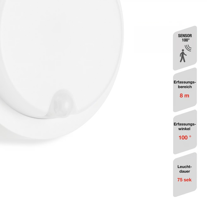 Telefunken - Εξωτερικό επιτοίχιο φωτιστικό LED με αισθητήρα λυκόφωτος και κίνησης LED/12W/230V IP44 λευκό