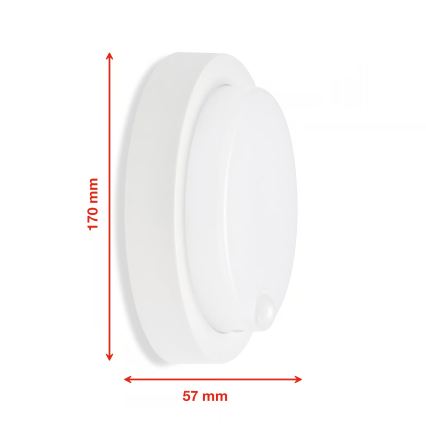 Telefunken - Εξωτερικό επιτοίχιο φωτιστικό LED με αισθητήρα λυκόφωτος και κίνησης LED/12W/230V IP44 λευκό