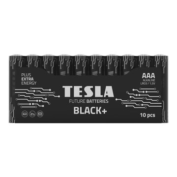 Tesla Batteries - 10 τμχ Αλκαλική μπαταρία AAA BLACK+ 1,5V 1200 mAh