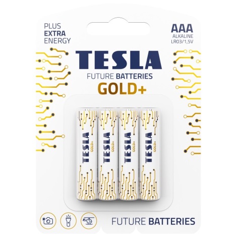 Tesla Batteries - 4 τμχ Αλκαλική μπαταρία AAA GOLD+ 1,5V