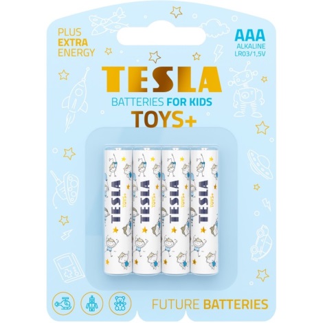 Tesla Batteries - 4 τμχ Αλκαλική μπαταρία AAA TOYS+ 1,5V