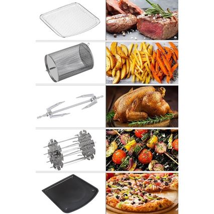 TESLA Electronics AirCook & Grill - Έξυπνος πολυλειτουργικός ψηφιακός φριτέζα αέρα 12 λτ 1800W/230V Wi-Fi