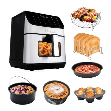 TESLA Electronics AirCook - Φριτέζα αέρος 6,5 l 2100W/230V ματ χρώμιο/μαύρο