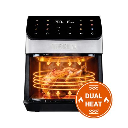 TESLA Electronics AirCook - Φριτέζα αέρος 6,5 l 2100W/230V ματ χρώμιο/μαύρο