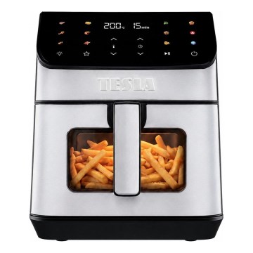 TESLA Electronics AirCook - Φριτέζα αέρος 6,5 l 2100W/230V ματ χρώμιο/μαύρο