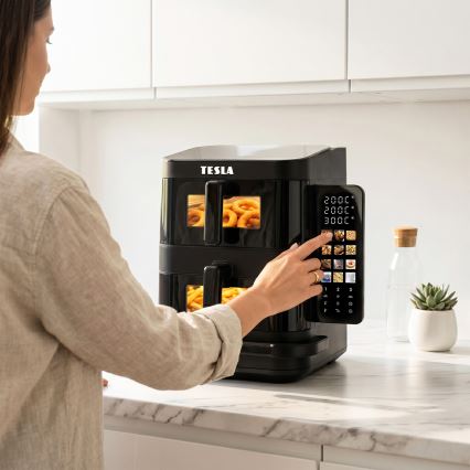 TESLA Electronics AirCook - Φριτέζα αέρος με τρεις ζώνες 14,5 l 2800W/230V μαύρη