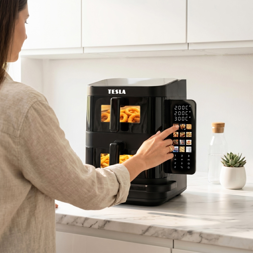TESLA Electronics AirCook - Φριτέζα αέρος με τρεις ζώνες 14,5 l 2800W/230V μαύρη