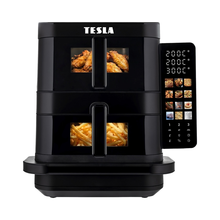 TESLA Electronics AirCook - Φριτέζα αέρος με τρεις ζώνες 14,5 l 2800W/230V μαύρη